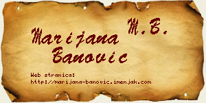 Marijana Banović vizit kartica